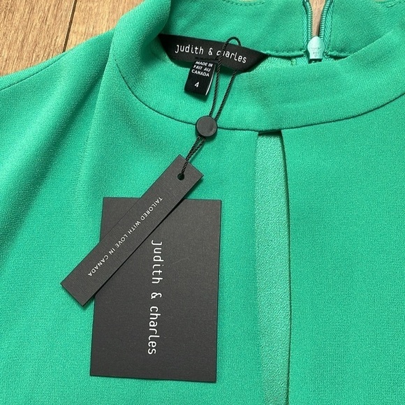 Judith & Charles Montparnasse Dress Spearmint Green Longsleeve High Neck 4 New - Picture 8 of 11